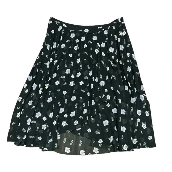 floral ASOS black midi high waisted skirt - Picture 2 of 3